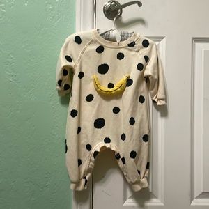 Miniolie polka dot banana onesie